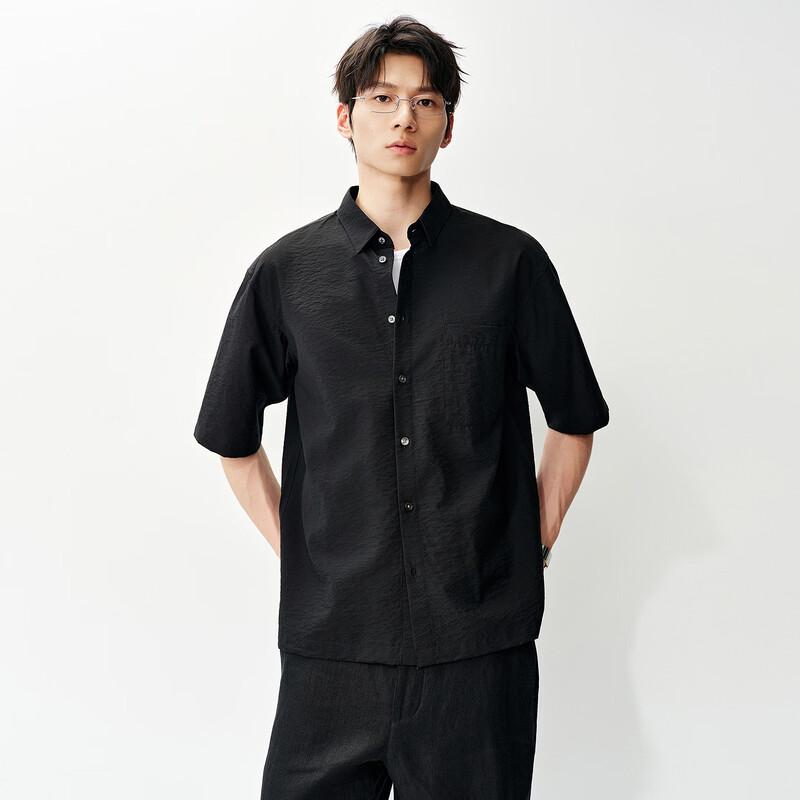 Men s Relaxed Fit Silk Blend Short Sleeve Shirt L