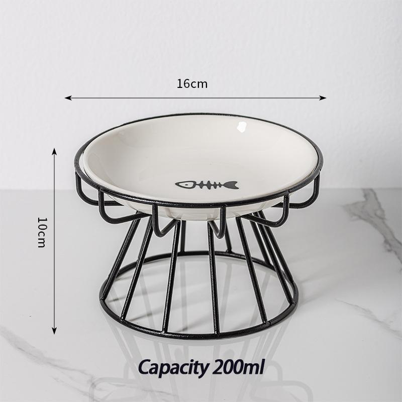 Nordic Style High Foot Pet Bowl Cartoon Neck Protection Anti Overturning Cat Dog Bowl Food Bowl