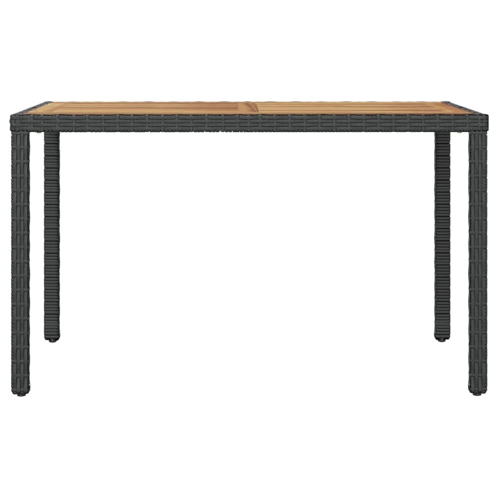 Garden Table Black and Brown 123 x 60 x 74 cm Solid Acacia Wood