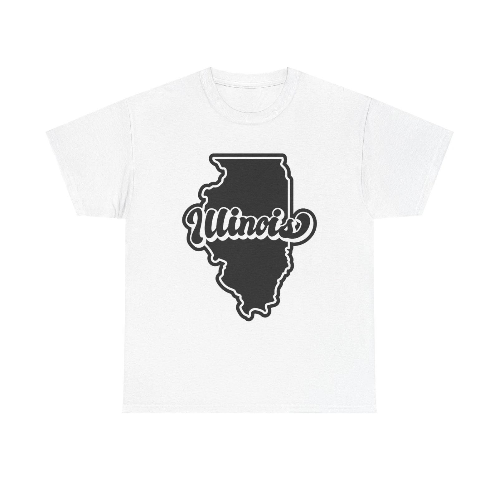 Men s and Women s T-shirts Illinois Outline State Logo BRAND NEW Apparel L
