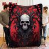 Gothic skull with ornate details 2D Flat Pattern Flannel Blanket High quality All Seasons Warmth and Comfort Perfect for Christmas Gifts.