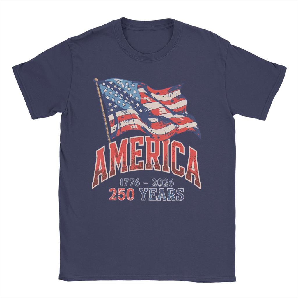 Anniversary USA T Shirt Beach  Fashion TShirts Unisex Cotton O Neck Plus Size Tees ShortSleeved Aesthetic Tops