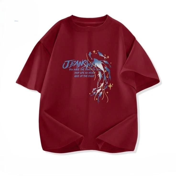 Japanese Style Dragon Art Red Aesthetic Graphic T Shirt 3XL