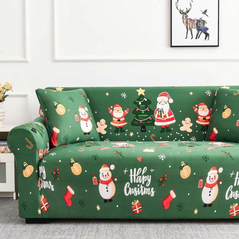 

рождественское украшение диван Чехол для дивана эластичный Чехлы для угловых диванов Чехол для дивана в форме буквы L Защитный чехол для скамейки Тонкая ткань Small(90-140cm) 1pc