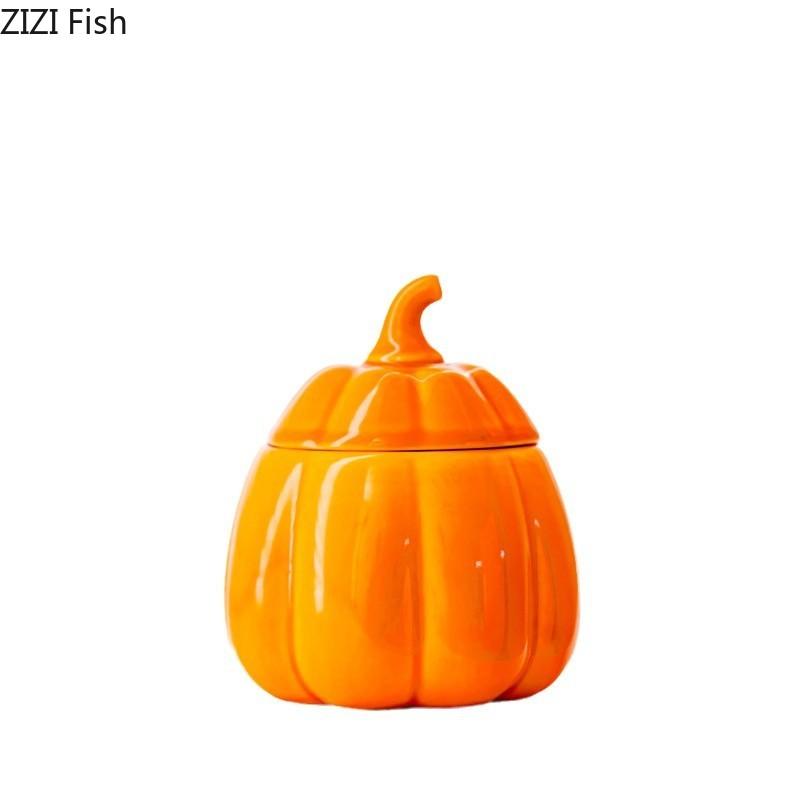 Halloween Pumpkin Candle Holders Desk Decoration Ceramic Pumpkin Candlestick Wax Melt Burner Creative Home Aroma Container