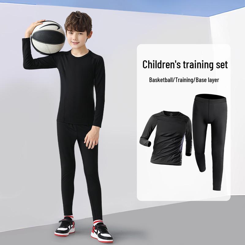 

Kids Quick-Dry Compression Sports Set: Basketball, Running, Football, & Badminton Training Uniform 160 (155-165 cm)