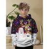 Hip Hop Santa Children's Hoodie Cute Christmas Pattern Holiday Hoodie Loose Comfortable Boys Top Lightweight Children's Clothing