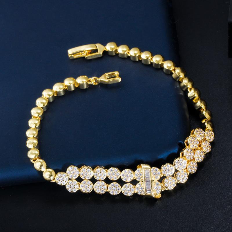 S0177 Super Sparkle Micro Zircon Bracelet, Exquisite Women'S Hand Jewelry 18K Gold Plating