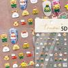 Gold Stamped White Christmas Tree Snowflake 3D Self Adhesive Nail Art Stickers Santa Claus Elk Xmas Cartoon Cute Manicure Decals