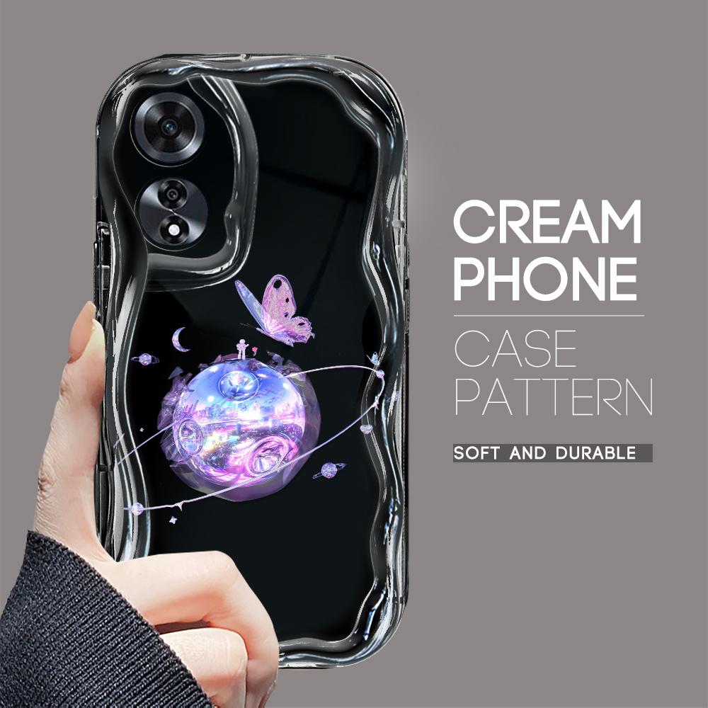 Pro OPPO A17 A18 A38 A58 A98 Reno7 Z 8Z 8T 11F 11 Pro Realme 12 Lite 12 Pro C30 Krásný Planetově Fialový Motýl Měkký Silikonový Kryt na Telefon