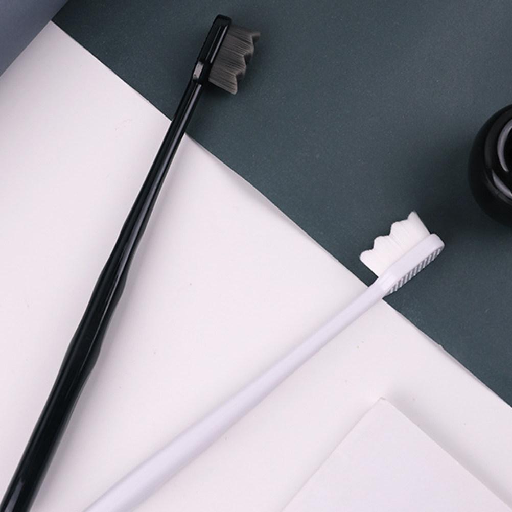 Soft Bristle Toothbrush Black Hair Black Handle Long Handle Oral Care Tool Ergonomic Anti-Slip Teeth Cleaning Micro-Nano Oral