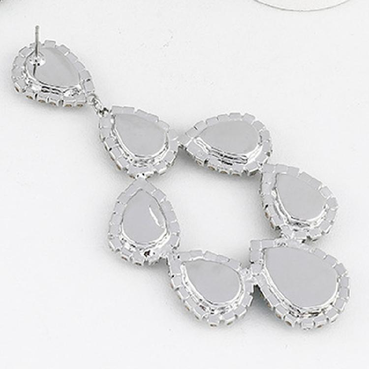 Lightweight Teardrop Crystal Drop Earrings Comfort Wear Triple Dangle Jewelry Teardrop Ear Accessories For Parties