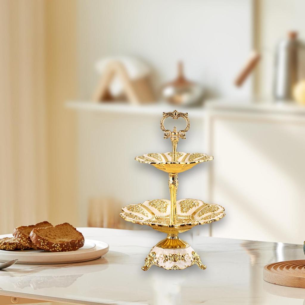 Dessert Plates Serving Dishes Server Buffet Tray for Kitchen Wedding 2 Layer