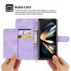 For Samsung Galaxy Z Fold6 5G Leather Case Multiple Card Slots Phone Cover with 2 Straps