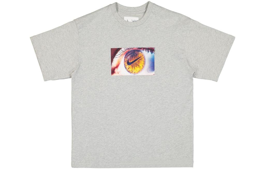 Men's Nike T Shirts Men's Gray Crew Neck Moderate Straight Fit