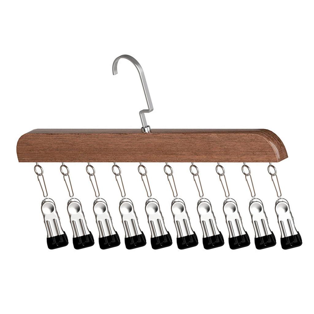 Wooden Hanger For Hats Clothing Vertical Storage Space Saving Organizers With Stainless Steel Construction