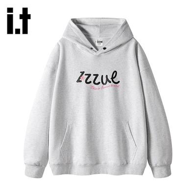 Izzue Unisex Sweatshirt mit Buchstabenprint und Kapuze, schwer