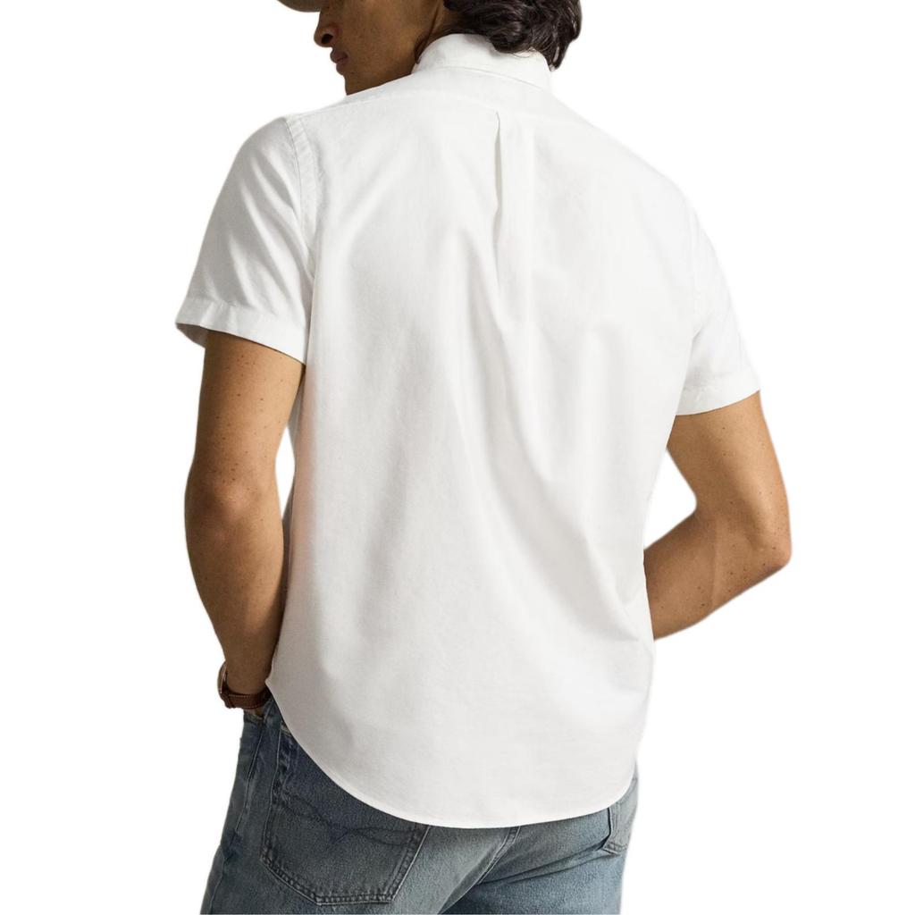 Polo Ralph Lauren Solid Color Polo Collar Button Logo Short Sleeve Shirt Men Shirts White 710794942-001