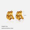 European and American Retro Stainless Steel Stud Earrings Fashionable Versatile 18K Titanium Steel Stud Earrings Creative Irregular Geometric Titanium