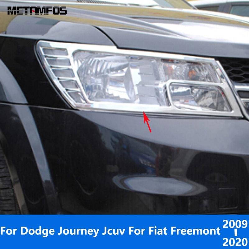 Head Light Lamp Cover Trim For Dodge Journey Jcuv For Fiat Freemont 2009-2018 Chrome Headlamp Hood Frame Accessories