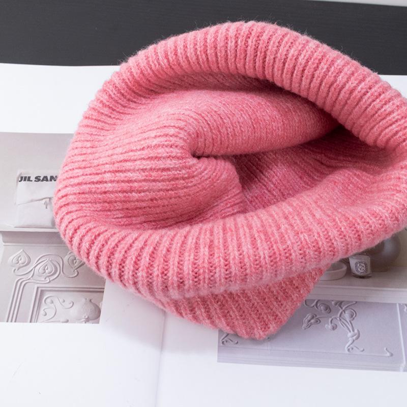 Wool Simple Knitted Hat for Children In Autumn Winter Small Face Warm Ear Protection Knitted Hat for Couples