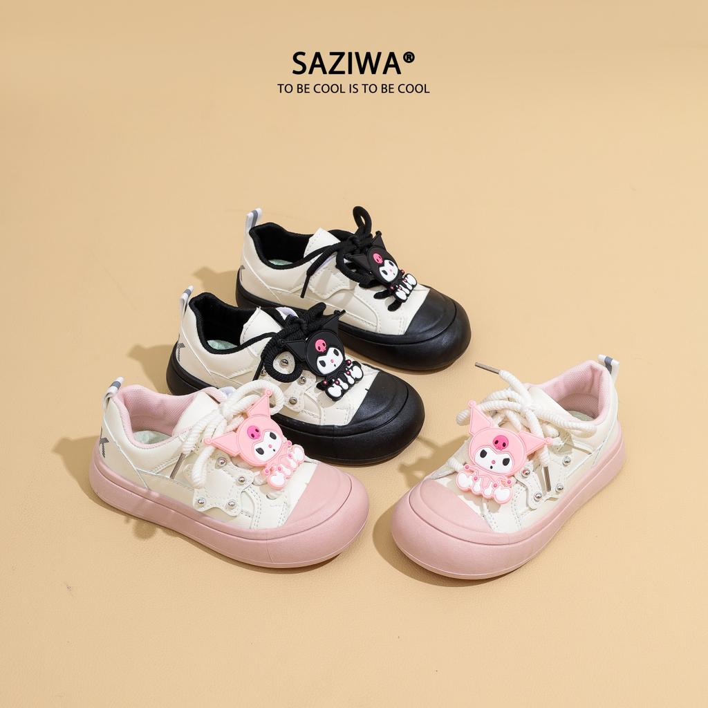 Girls shoes 2025 new Kulomi little girl casual shoes children's sports shoes medium and older children's soft-soled canvas shoes