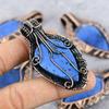 Dumortierite Gemstone Pure Copper Wire Wrap Handmade Jewelry Pendant