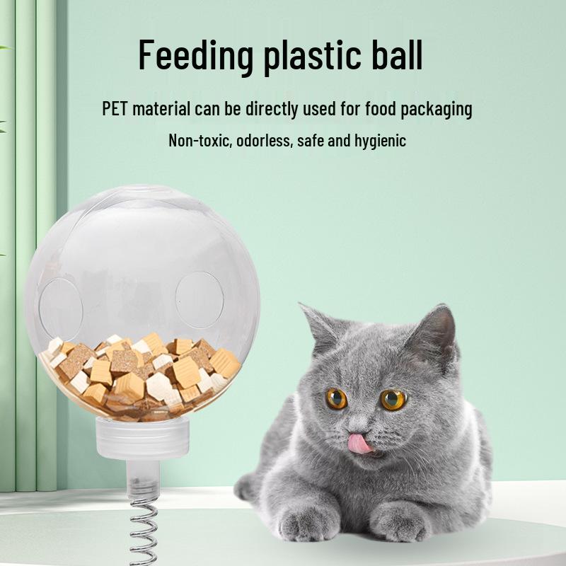Cat Wobble Feeder Suction Cup Toy: Self-Entertainment Spring Tease Stick with Decompression for Pets