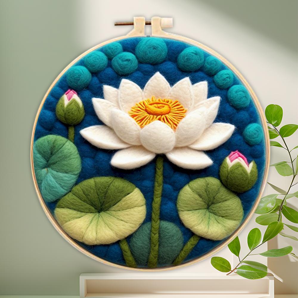 CHENISTORY Felt Painting DIY Wool Embroidery Kit Funny Floral Craft Painting DIY Wool Needle Felt Picture Kit Gift Artwork New