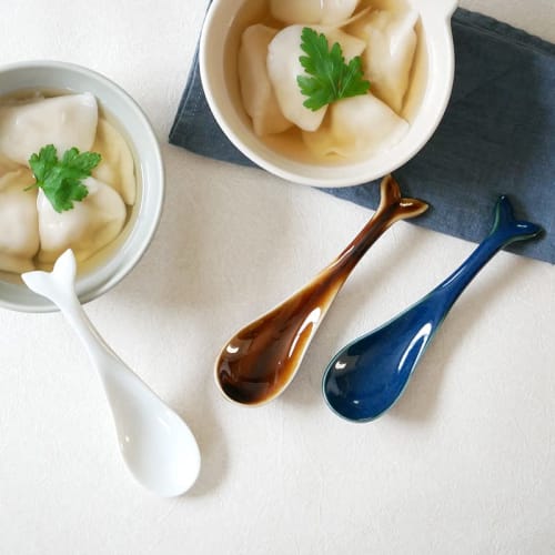 EAST table Hooked Rice Bowl, Whale Design, 15cm, Blue, Made in Japan, Cute, Colorful, Stylish Japanese Tableware, 910-001-02