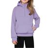 Children's Relaxed Fit Half-Zip Sweatshirt Fleece-Lined Girls' Solid Color Hooded Sweatshirt