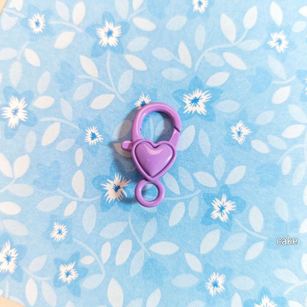 Cute DIY Heart Lobster Clasp Keychain Pendant with Spray Paint Colors