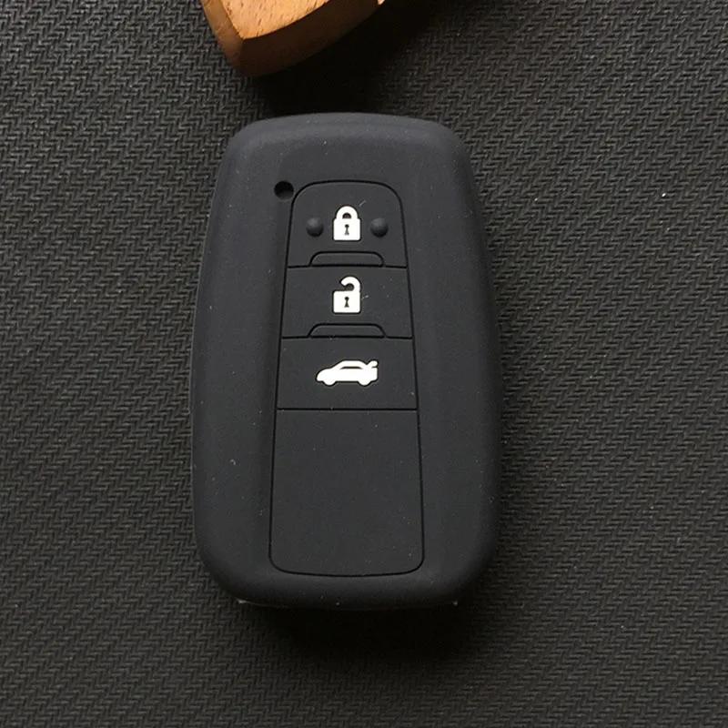 silicone car key cover case for toyota Camry new Prado Avalon Remote Fob Cover 3 Button 2017 2018 2019