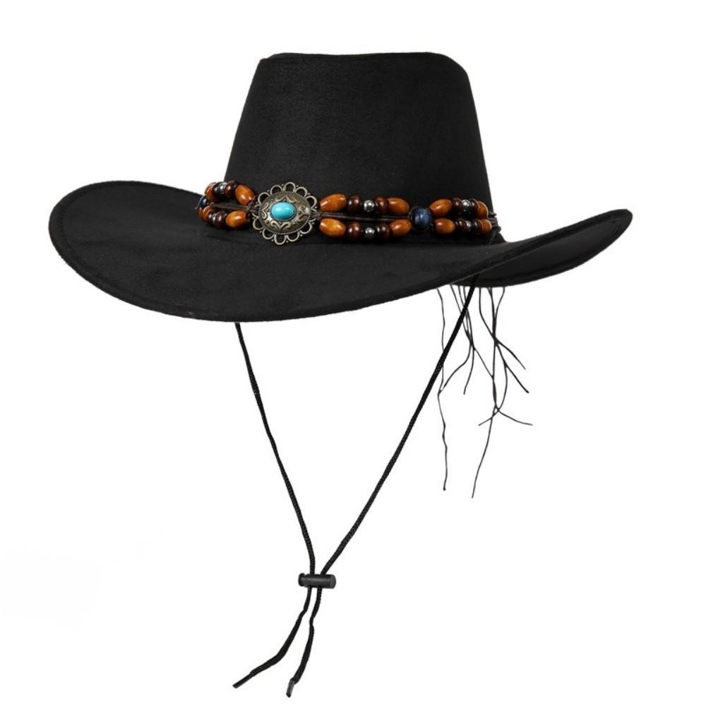 Felt Western Cowboy Hat Tibetan Style Jazz Fedora Hats New Felt Cap Outdoor Riding