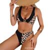 Huludao Dámské dvoudílné plavky s černým leopardím vzorem Sexy bikiny