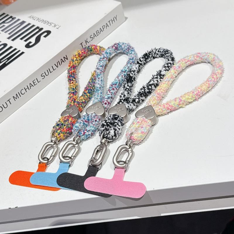 New Trendy Color Dopamine Plush Wrist Lanyard Mobile Phone Rope Anti-lost Water Cup Rope Mobile Phone Lanyard Pendant Rope