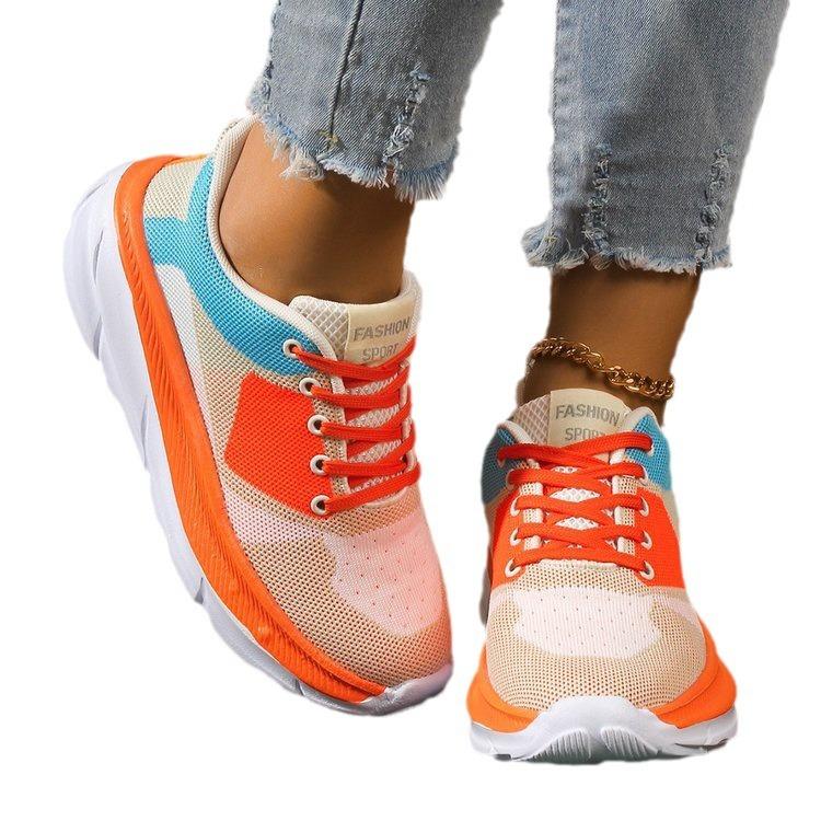Flying weaving sports style casual single shoes new soft sole soft elastic breathable large size women's shoes 2025