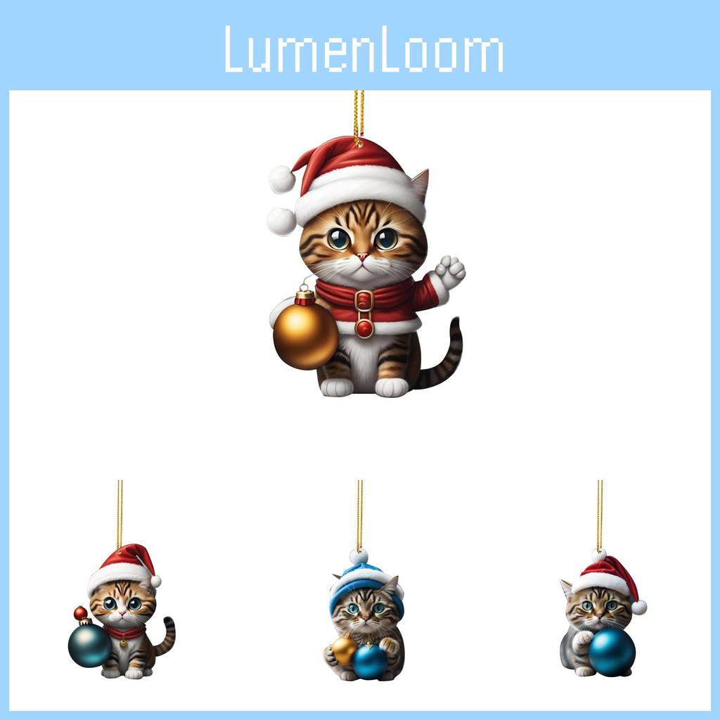 Adorable Cartoon Cat Acrylic Car Hanger Charming Holiday Decoration For Vehicles