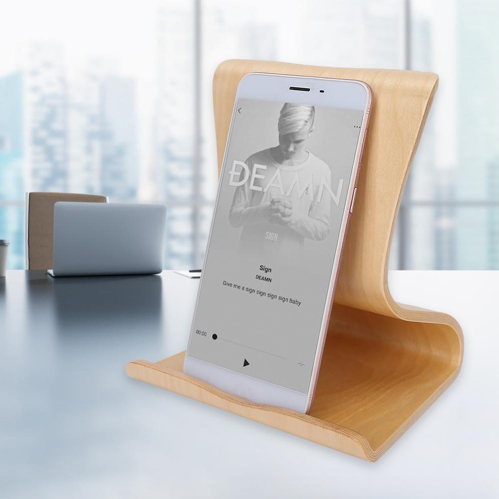 Wooden Mobile Phone Stand Tabletop Tablet Holder Bracket for Bedside   Desktop