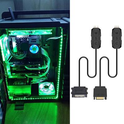 RGB Controller Cable PC 5V 12V ARGB CPU for Case Fan LED Light Strip Lamp Bar Water Cooling AURA Control Sata/Molex Powe