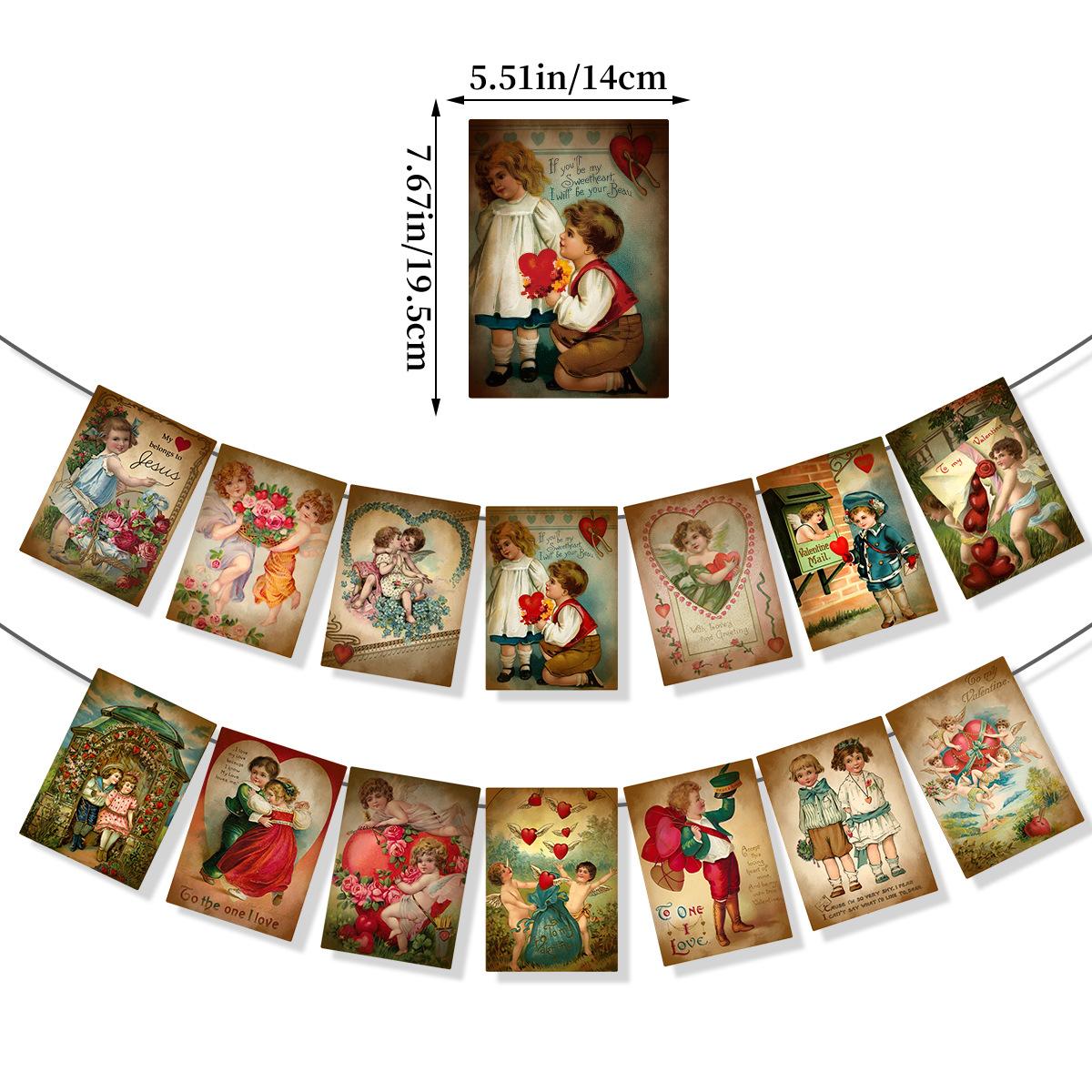 

European And American Valentine S Day Wedding Indoor Fireplace Banner Victorian Style Flag Customization Valentine s Day Victorian Flag