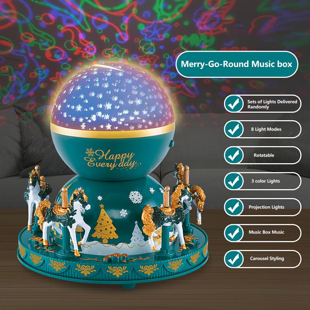 Buy Romantic MerryGoRound Music Box Color Changing LED Lights Musical