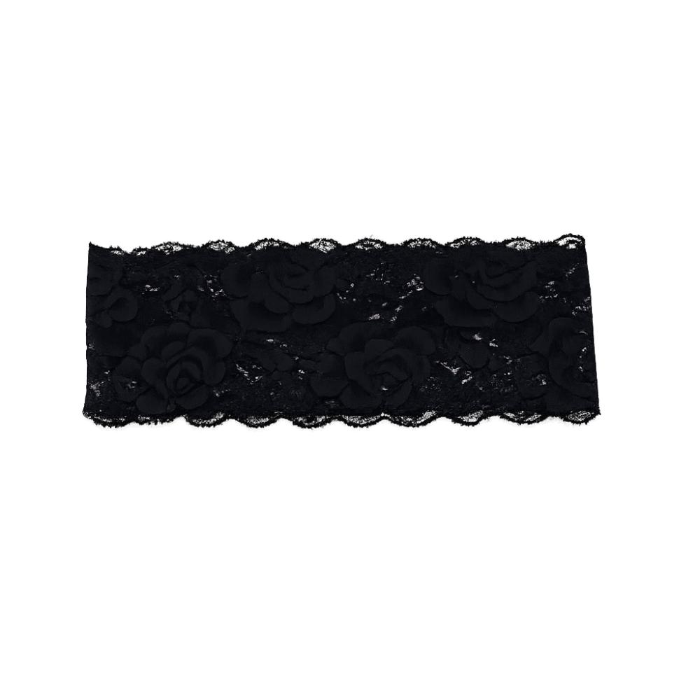 Wide Lace Floral Headbands Korean Mesh Elastic Hair Bands Hollow-Out Lightweight Headwrap  Women