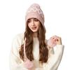 Winter Knitted Hat Big Head Cashmere Three Hair Ball Ear Protection Wool Hat for Women