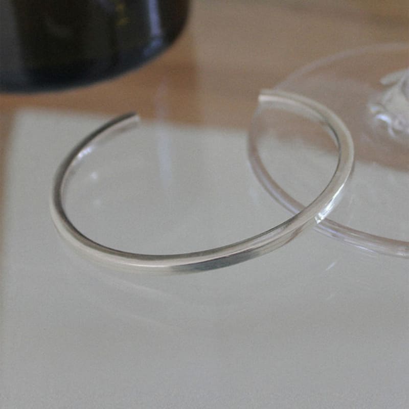 youngglow silver925 plain bangle bracelet (2color)