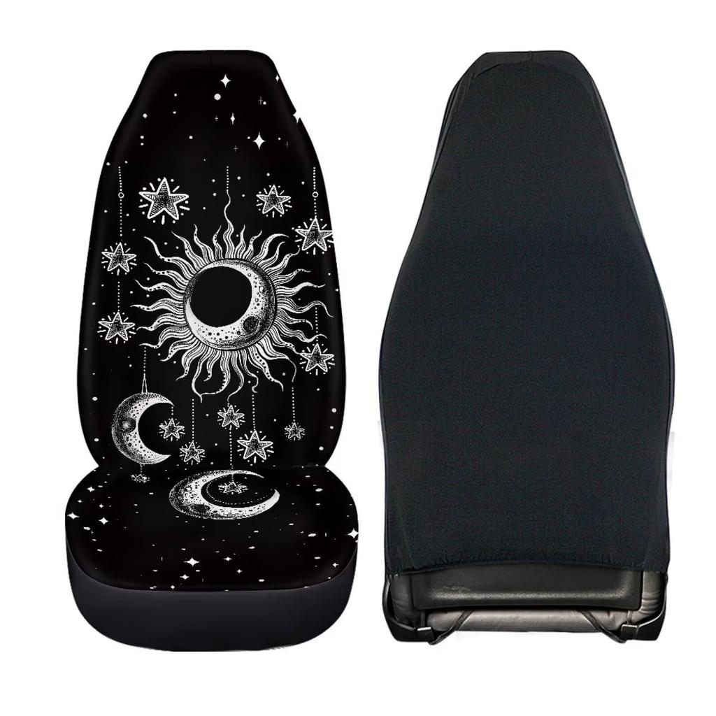 Car Seat Cover Four Seasons Universal Halloween Skull Print Decoration Car Seat Cover Front Row