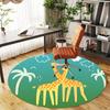 1pc Giraffes Love Round Chair mat Area Rug - Non-Slip, Floor Mat for Office, Bedroom, and Indoor Decor c1125535