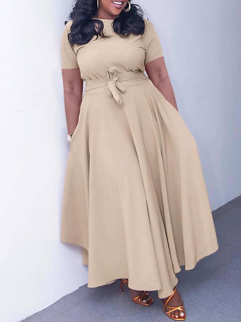 Summer 2023 Fashion: Women's Elegant Strap Dress In Large Sizes for Global Appeal