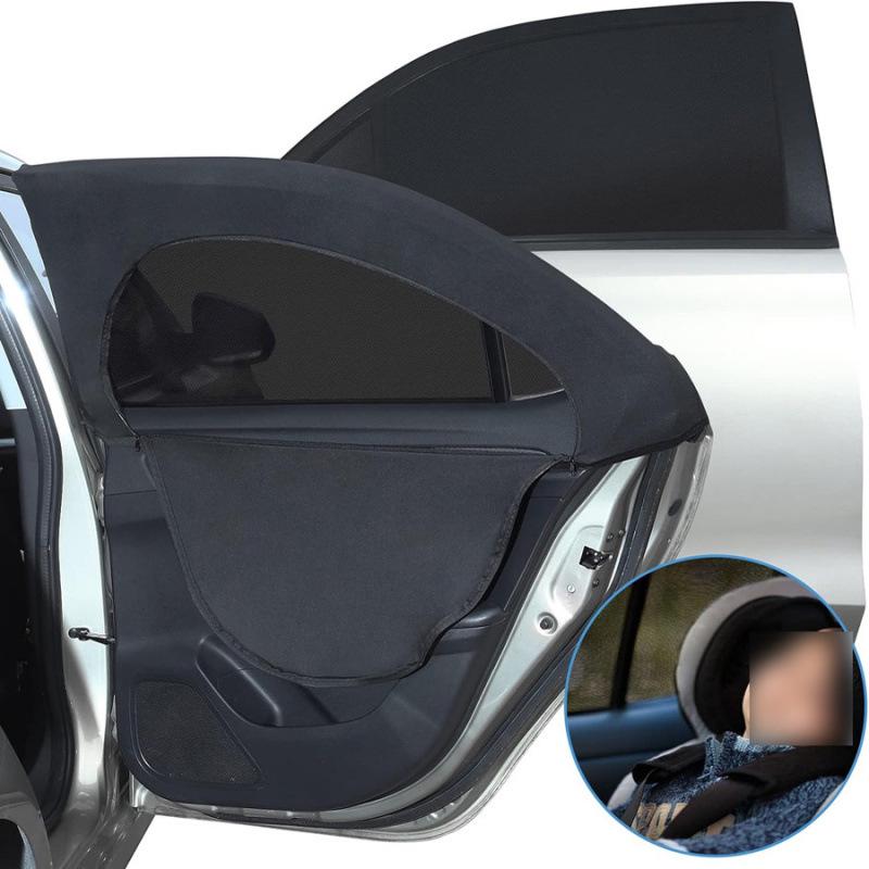 Zipper Style Car Curtain: Anti-Mosquito, Sunshade & Breathable Sun Protection.