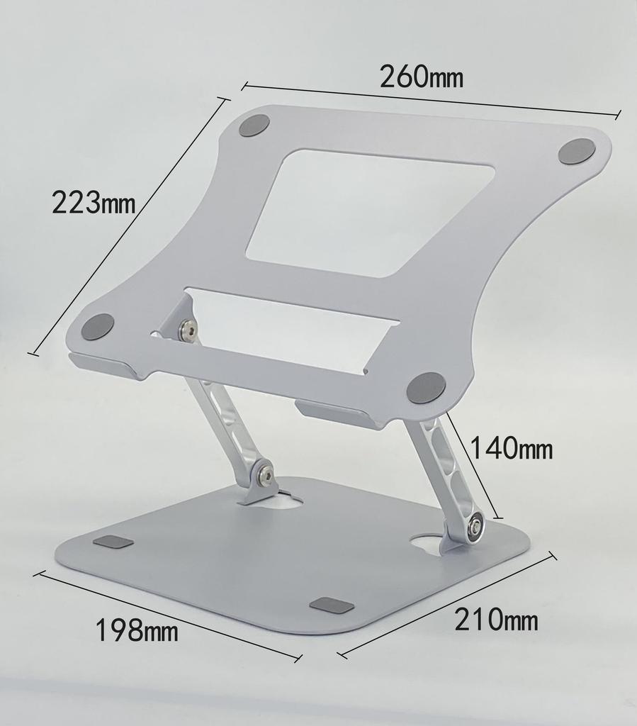 Adjustable Rotating Laptop Stand with Cooling Feature and Height Adjustment for Desktop or Office Use
